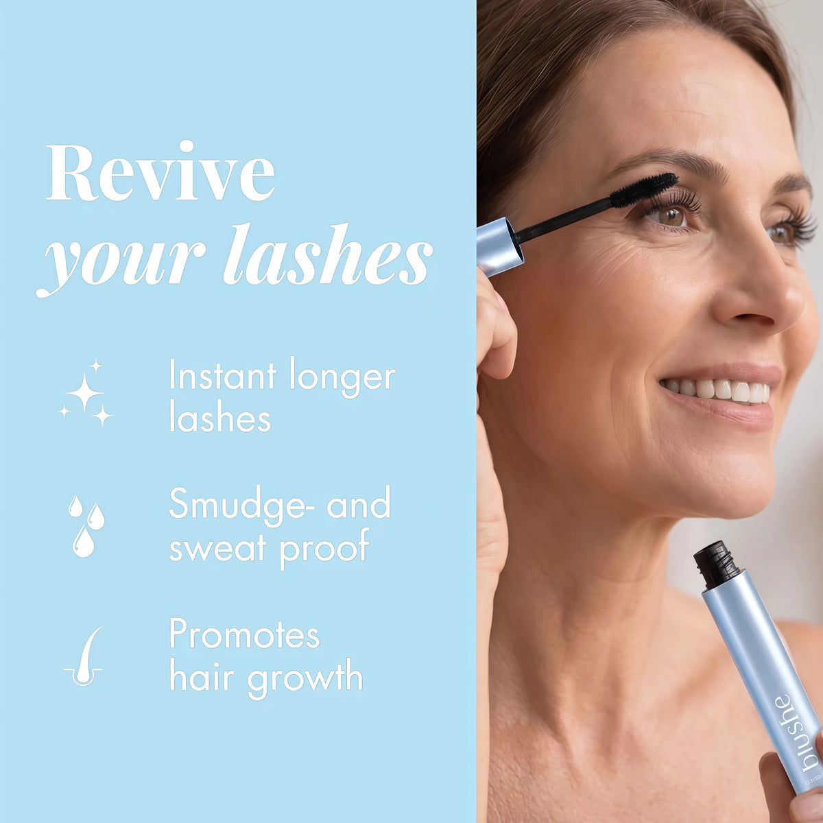 Blushe Lash Serum Mascara, Blush Korean Mascara Volumizing & Lengthening